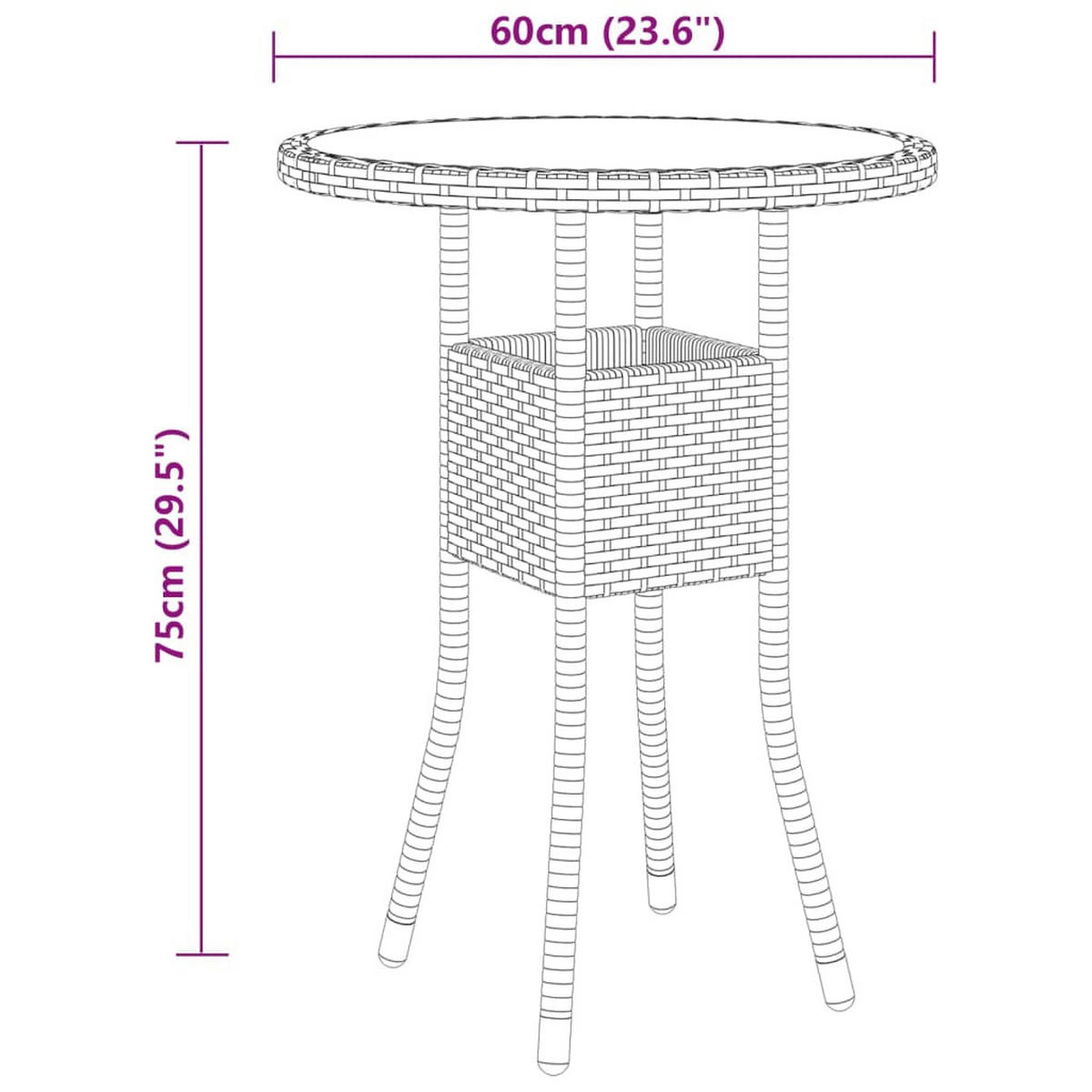 GARTENSET Yance 3-teilig - Schwarz, Metall - Nettlife