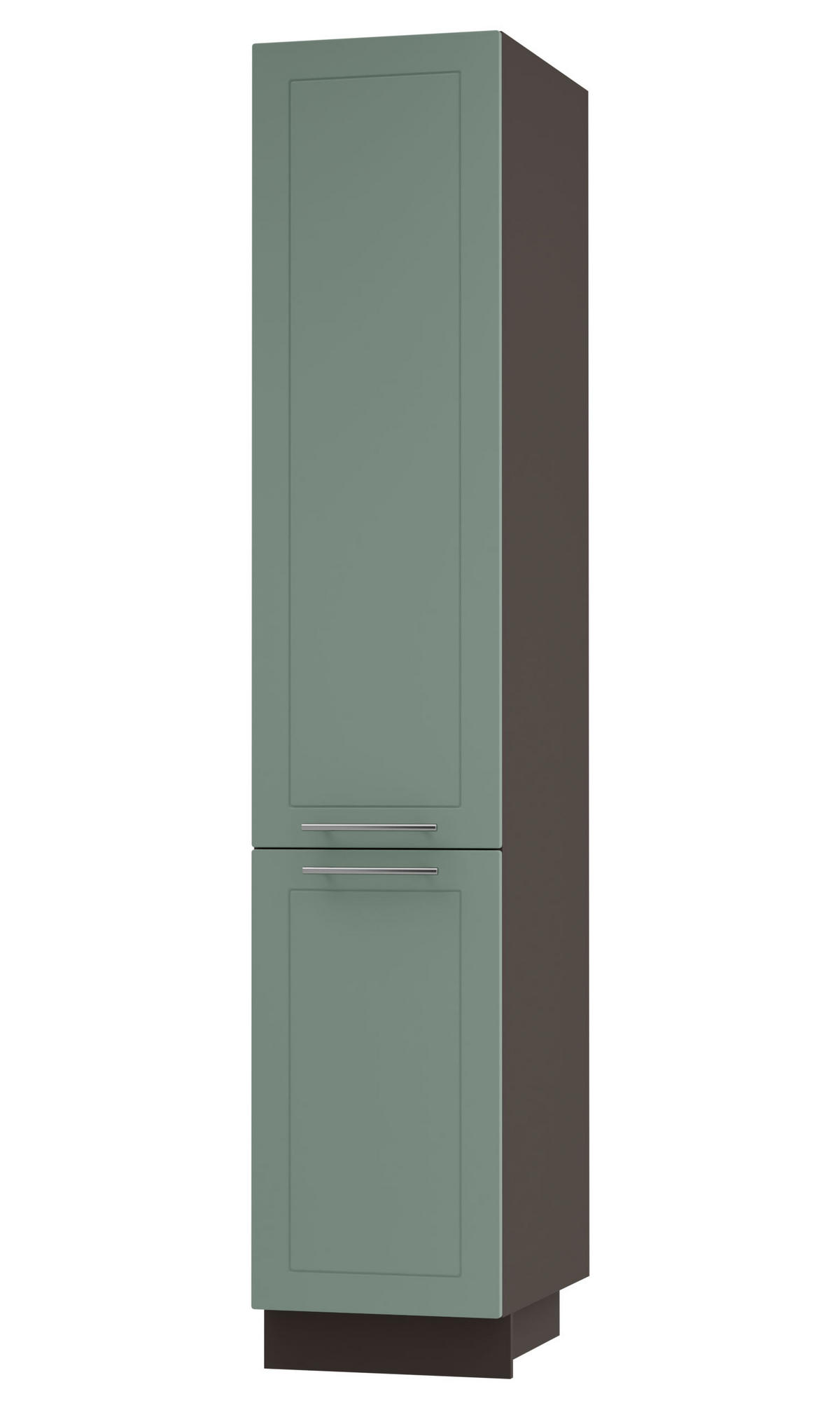 APOTHEKERSCHRANK Kvantum 2D14K/40/kargo Mint Matt / Lava Matt 40 / 59 / 207cm - Dunkelgrau/Mintgrün, Holz/Holzwerkstoff (40/207/59cm) - Feldmann-Wohnen