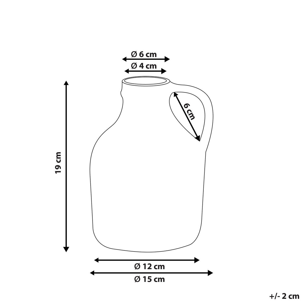 BLUMENVASE Steinzeug weiß Agrinion - Weiß, Stein (19cm) - Beliani