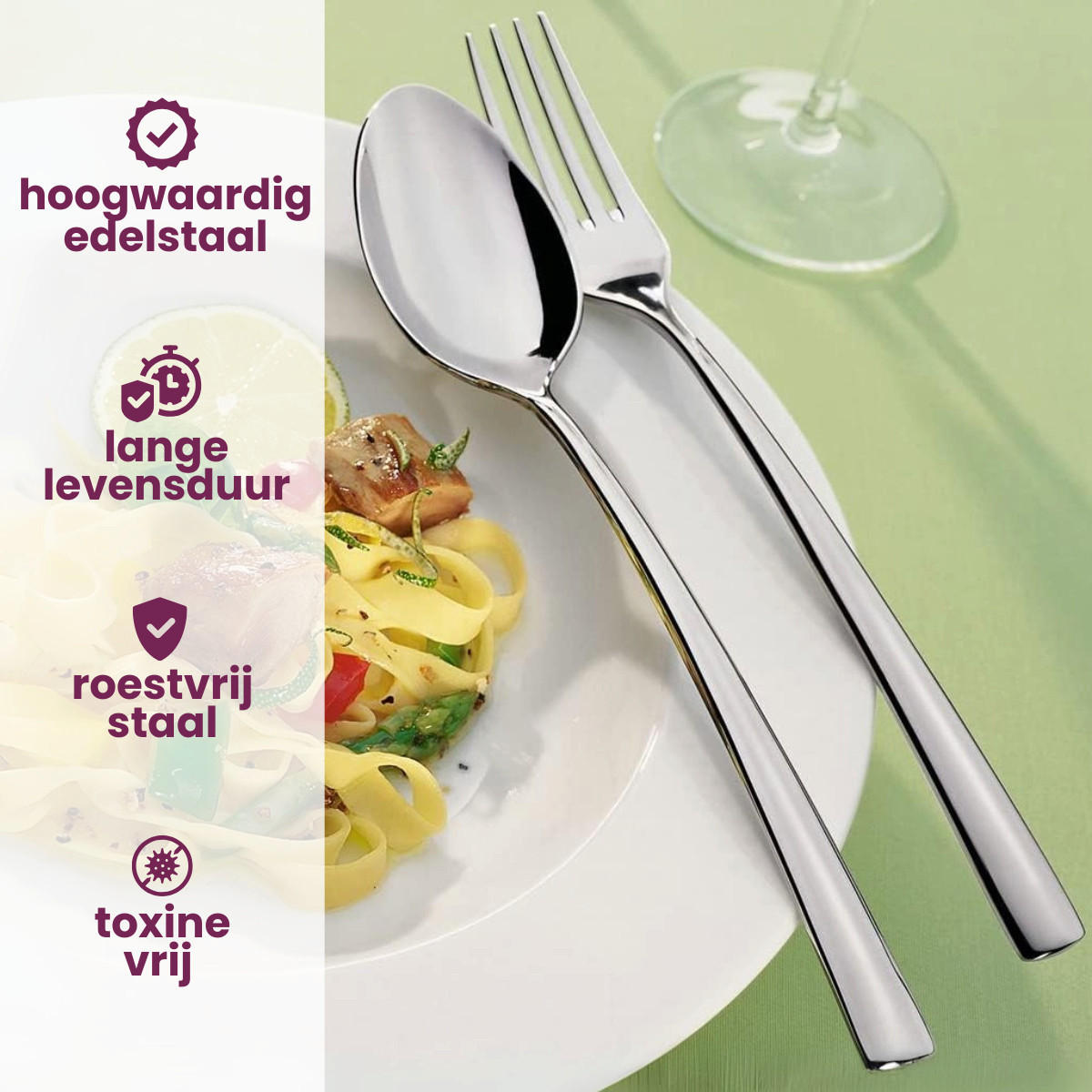 TAFELBESTECK Piemont silber 24-tlg. - Silberfarben, Metall - Villeroy & Boch