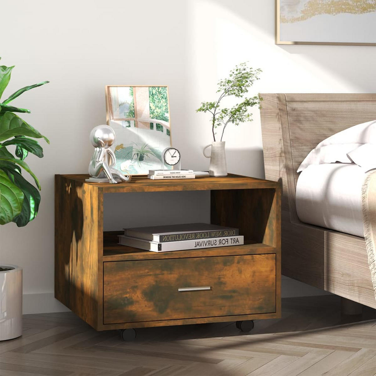 COUCHTISCH Räuchereiche 55x55x40 cm Holzwerkstoff - Braun, Holzwerkstoff (55/55/40cm) - furnicato