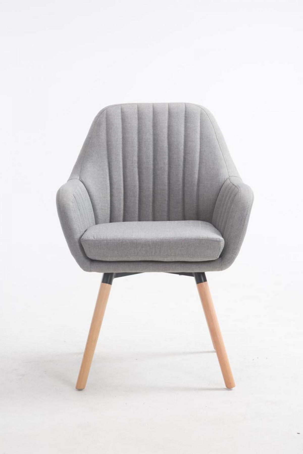 ARMLEHNENSTUHL Stoff grau - Eukalyptusholzfarben/Grau, Holz/Textil (67/93/58cm) - CLP
