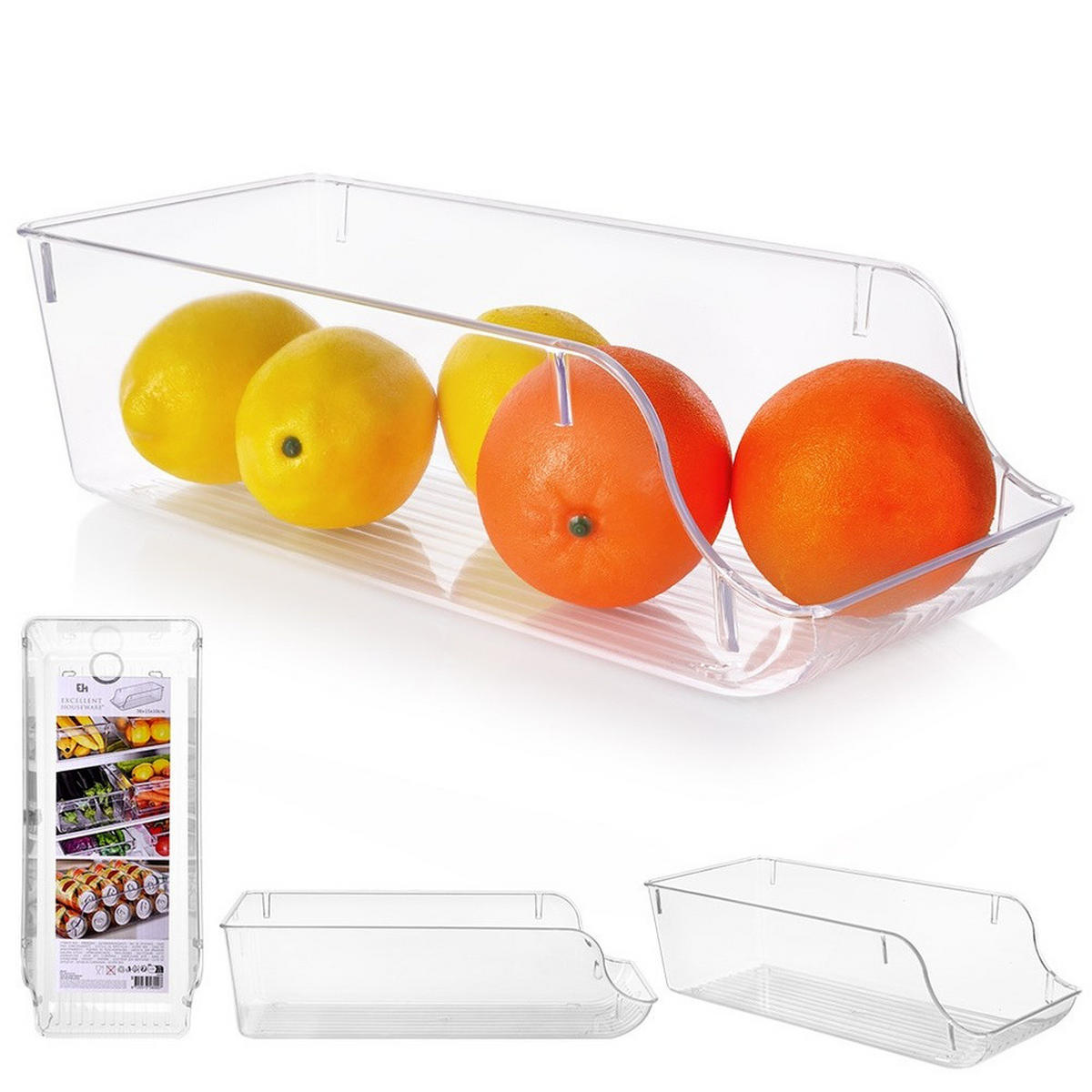KÜHLSCHRANK-ORGANIZER 35x14x10 cm - Transparent, Kunststoff (35/10/14cm) - Excellent Houseware