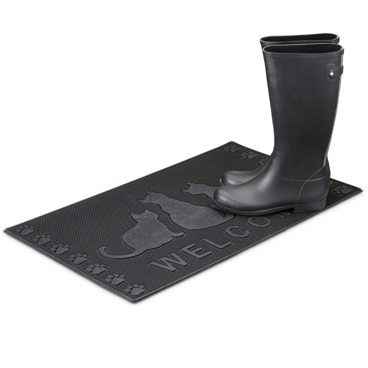 FUSSMATTE - Schwarz, Kunststoff (75/45cm) - Relaxdays
