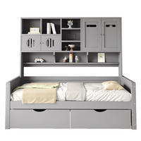 SCHLAFSOFA aus Kiefernholz 90x200 cm Grau mit Stauraum und 2 Schubladen - Grau, Holz (90/200cm) - IVMEU