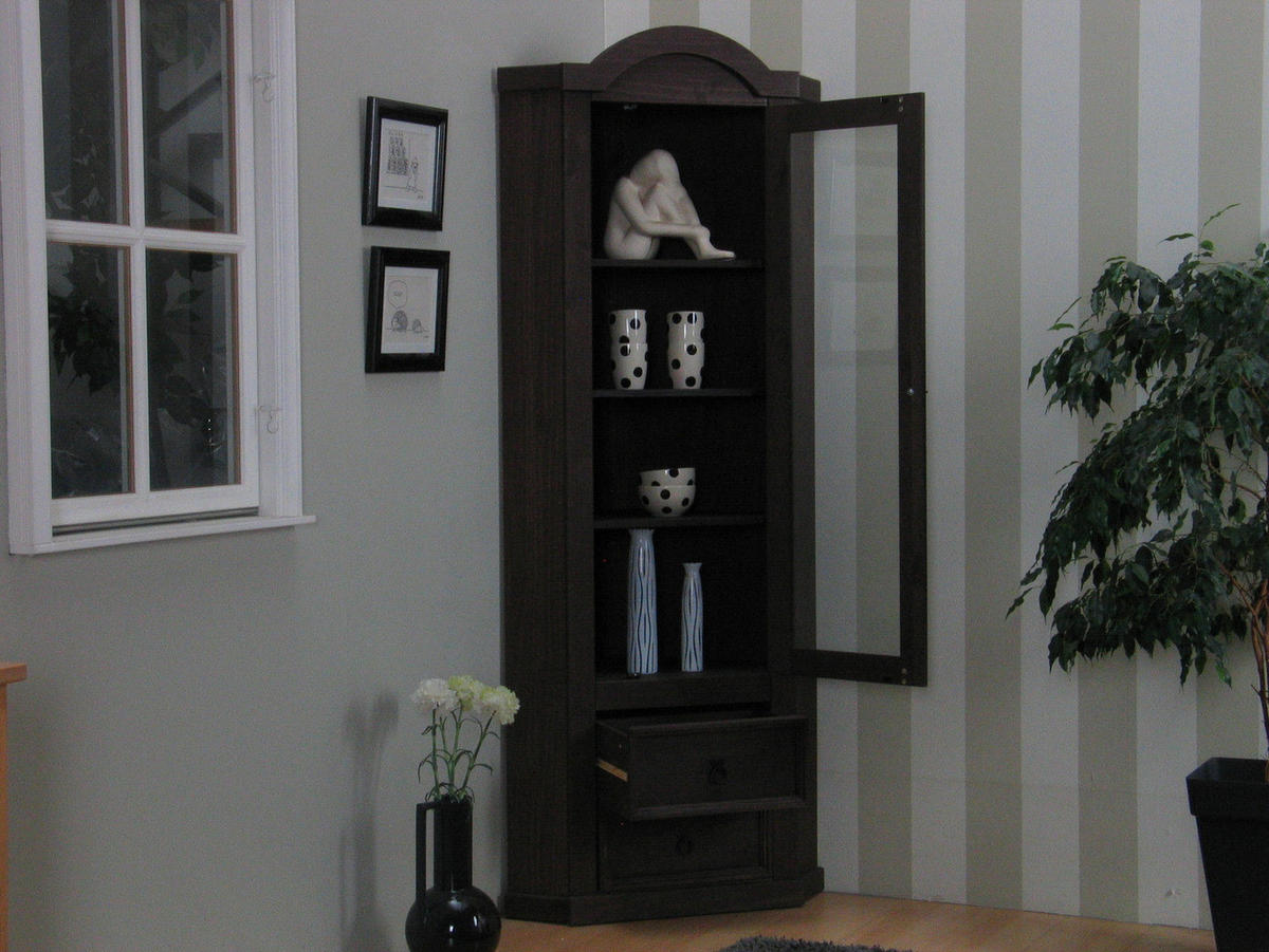 ECKVITRINE Braun - Dunkelbraun, Holzwerkstoff (57/200/51cm) - ebuy24