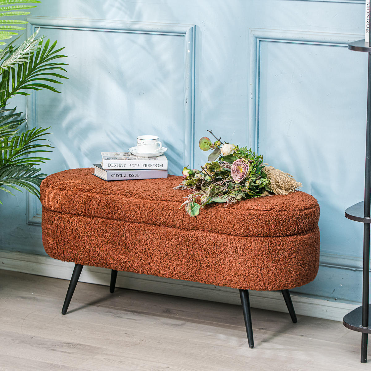 SITZBANK Wolle Terracotta - Rot, Textil (100/46/36cm) - Nordlys