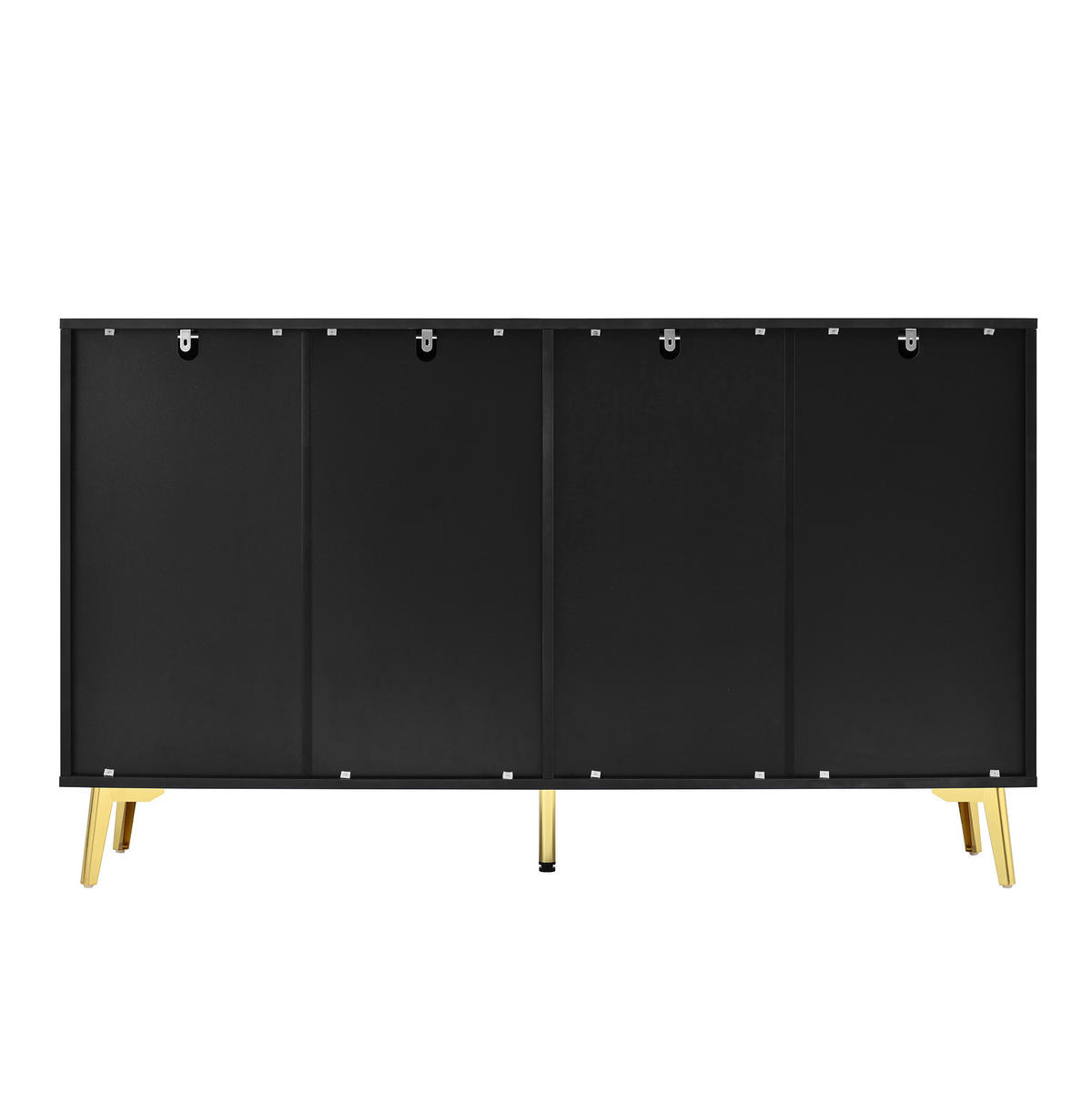SIDEBOARD in Schwarz Anrichte mit Türen und Schubladen für Wohnzimmer und Schlafzimmer, B140/T38/H82 cm - Goldfarben/Schwarz, Holzwerkstoff/Metall (140/82/38cm) - STILVORA