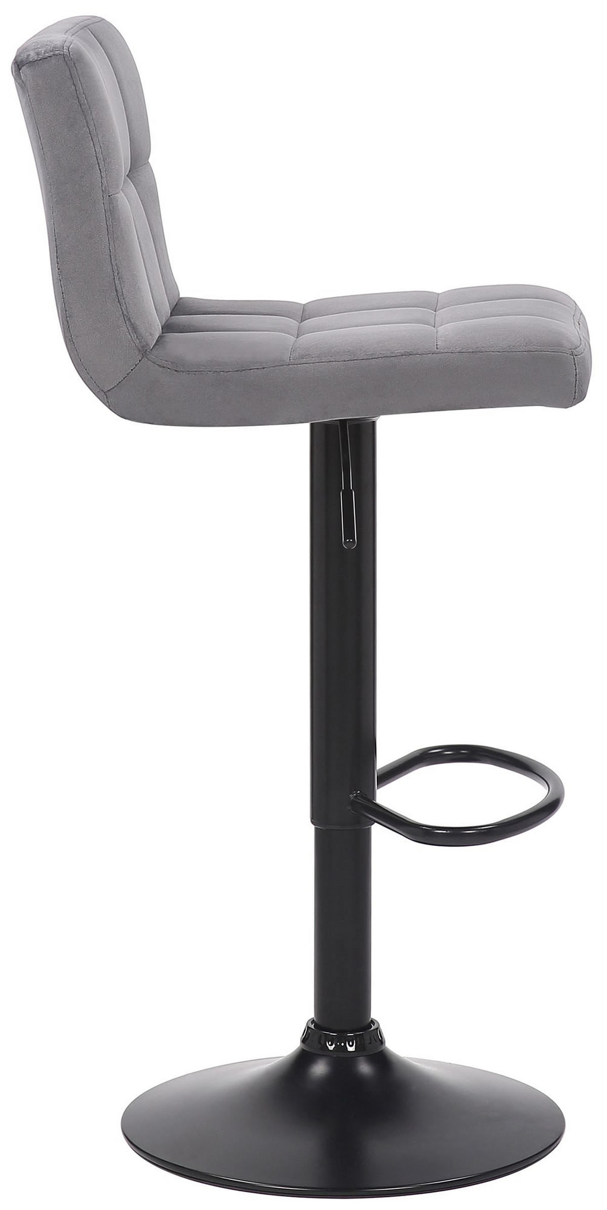 BARHOCKER Samt Grau - Schwarz/Grau, Textil/Metall (40/85/40cm) - CLP