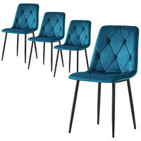 STUHL VICKA Petrol 4 Stück - Petrol, Textil/Metall (44/85/55cm) - B&D Home