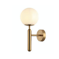 WANDLEUCHTE Giovanna, Messing und Weiß, 34cm - Messingfarben, Glas (20/15/34cm) - KOSILUM