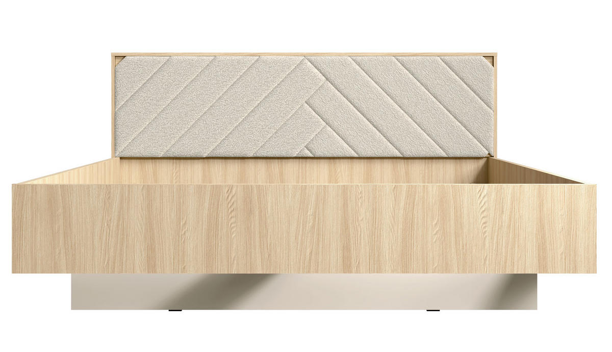 DOPPELBETT Villa Eiche Barista / Wüstensand 190 / 210 / 97cm - Eichefarben/Braun, Holz/Holzwerkstoff - Feldmann-Wohnen