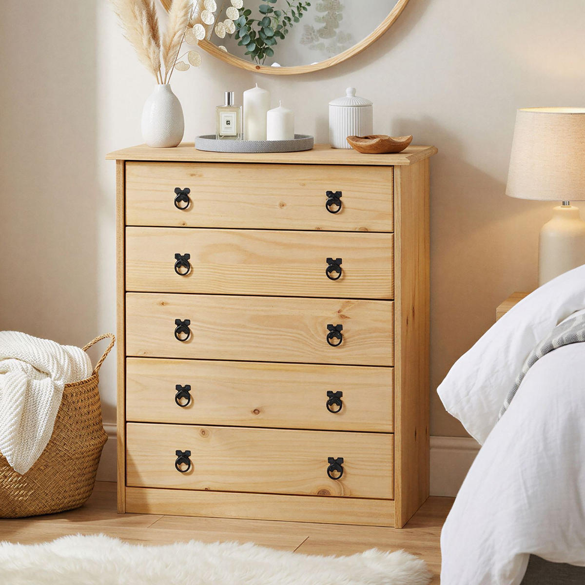 KOMMODE BARRIO - Naturfarben, Holz (71/88/34cm) - CARO-Möbel