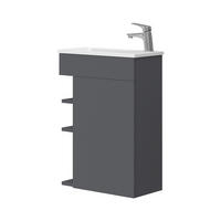 BADMÖBEL-SET Amadeo Anthrazit 2 Teile, mit Waschbecken - Anthrazit, Holzwerkstoff (50/70/25cm) - Vicco