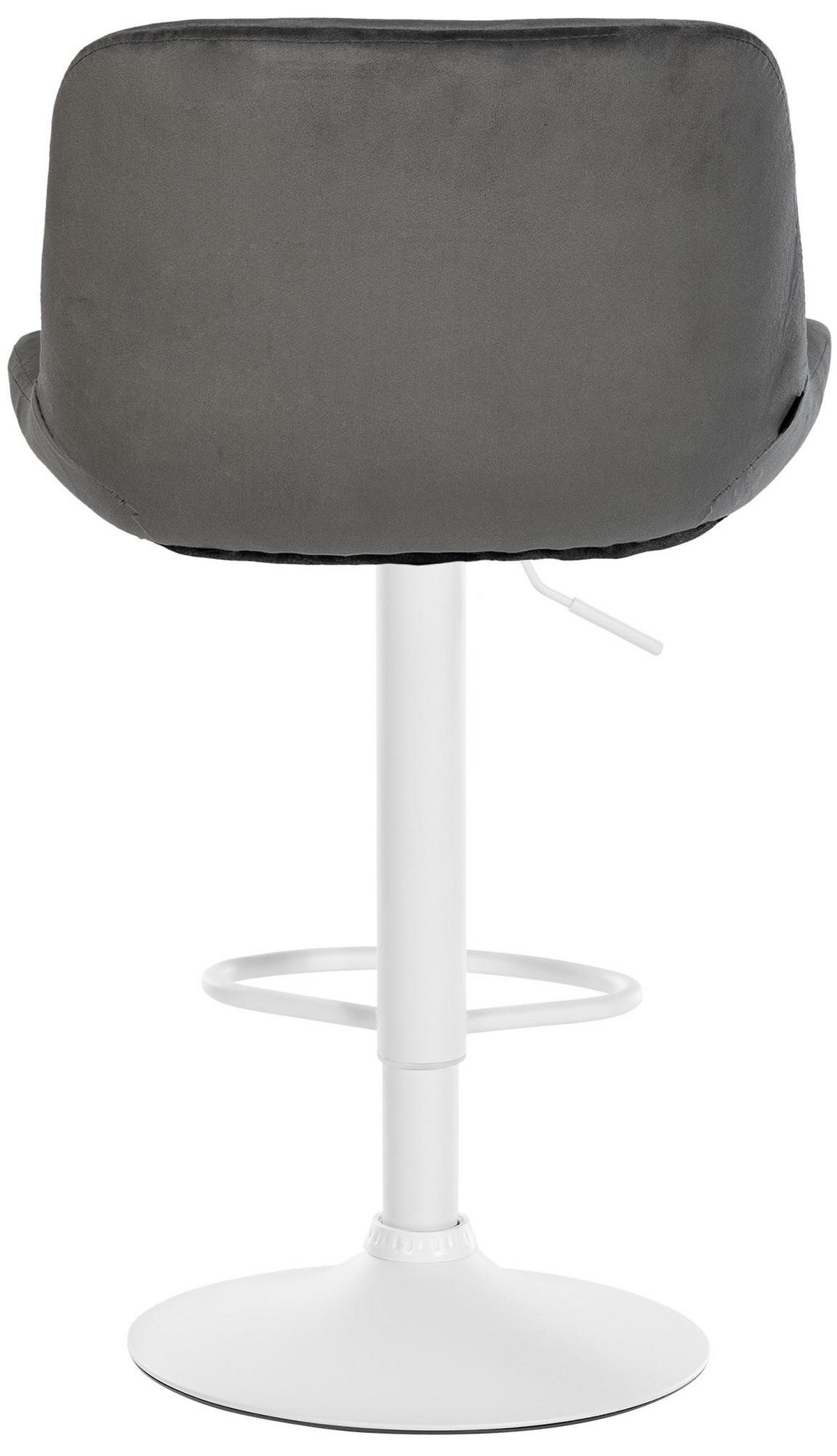 BARHOCKER Samt dunkelgrau - Dunkelgrau/Weiß, Textil/Metall (50/85/50cm) - CLP