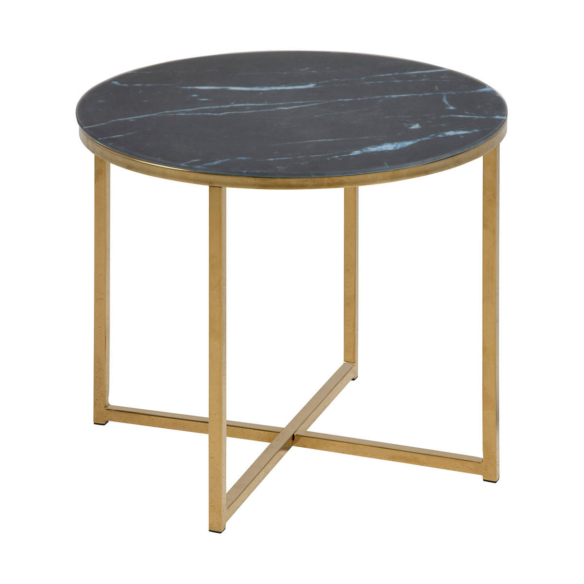 COUCHTISCH Ø50 cm - Schwarz, Glas (50/50/42cm) - ebuy24