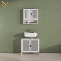 BADMÖBEL-SET Mincio, Weiß, 2-teilig - Weiß, Holzwerkstoff (70/60/29cm) - Livinity®