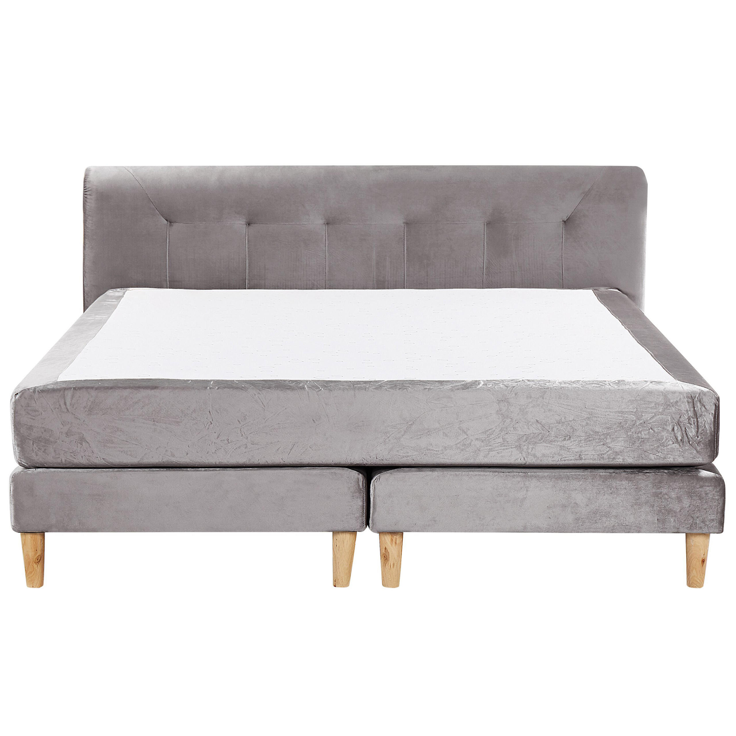 BOXSPRINGBETT 180/200cm Grau Marquise - Grau, Textil (180/200cm) - Beliani