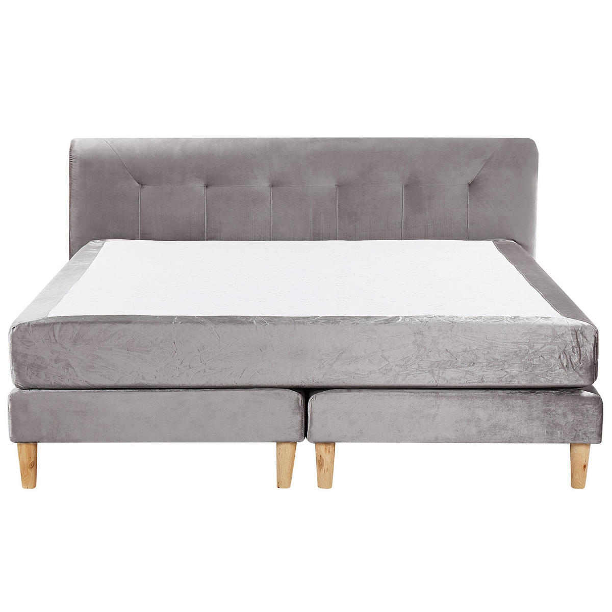 BOXSPRINGBETT 180/200cm Grau Marquise - Grau, Textil (180/200cm) - Beliani
