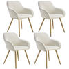 ESSZIMMERSTUHL 4er Set Marilyn 58 x 62 x 82 cm creme/gold - Goldfarben/Creme, Kunststoff (62/82/58cm) - tectake