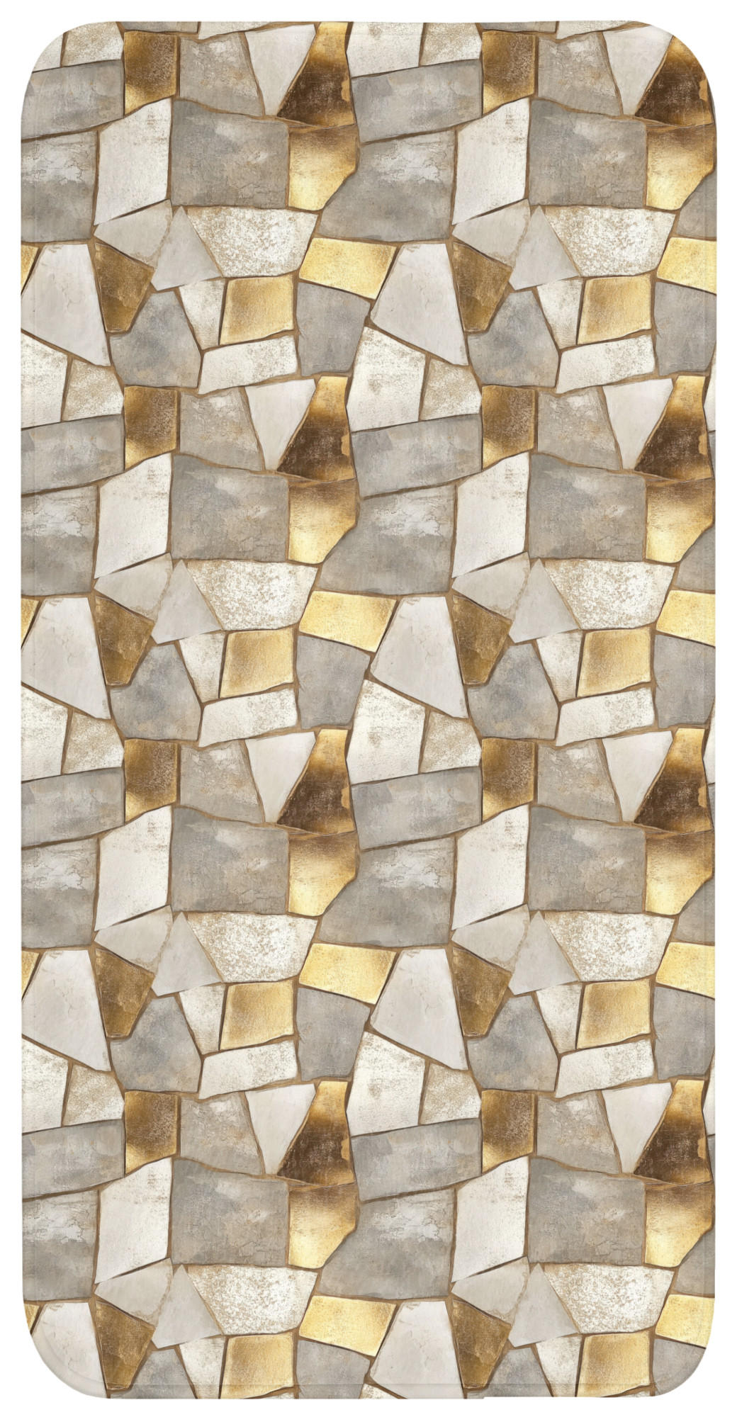 KOUPELNOVÁ PŘEDLOŽKA Mozaika - Mramor - Zlato 60x120 cm - šampaňská, textil/plast (60/120cm) - OnlyWow