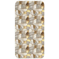 KOUPELNOVÁ PŘEDLOŽKA Mozaika - Mramor - Zlato 60x120 cm - šampaňská, textil/plast (60/120cm)