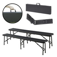 KLAPPBANK Mark - Schwarz, Kunststoff/Metall (180/43/25cm) - [en.casa]