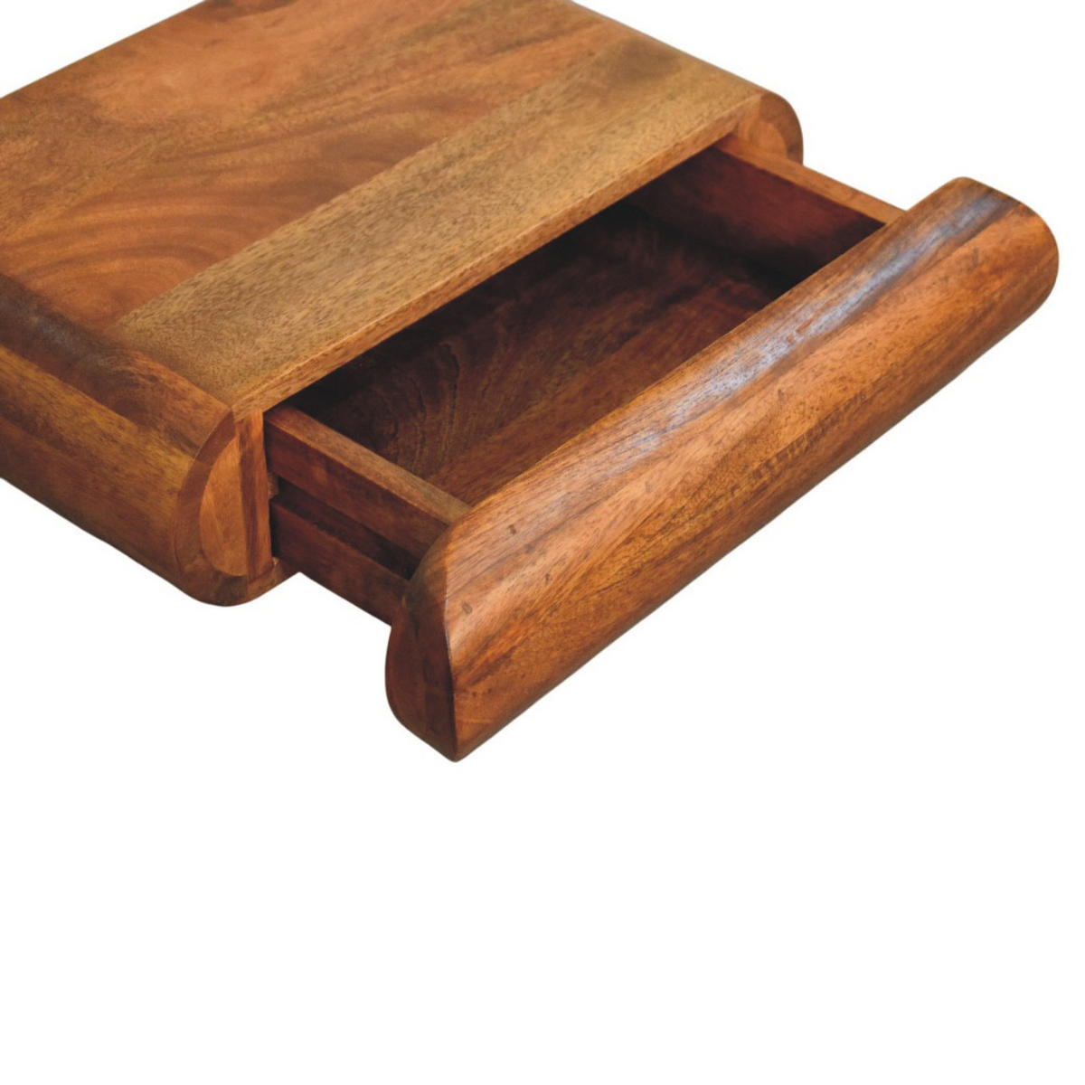 NACHTTISCH aus massivem Mangoholz, Amber-Eichen-Finish, 1 Schublade, braun. - Braun, Holz (45/12/32cm) - Artisan Furniture