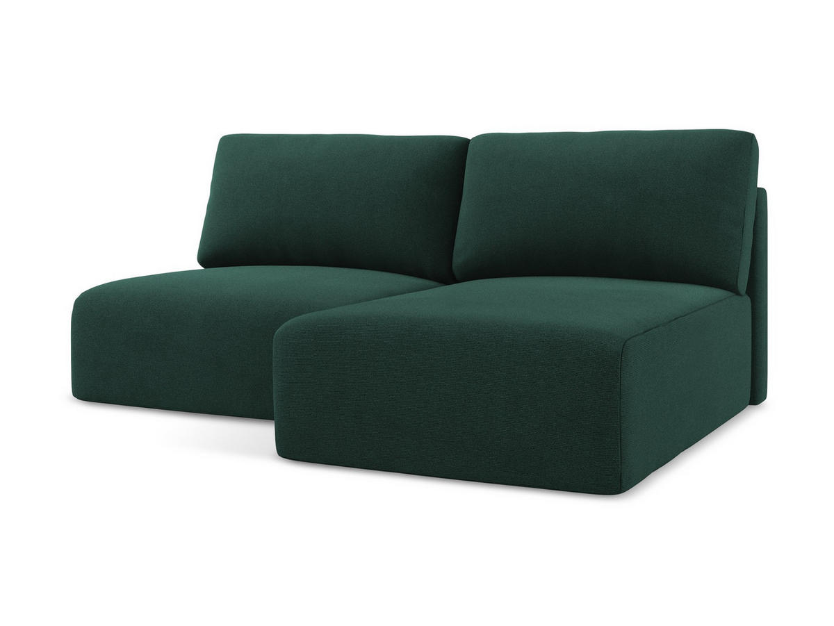 ECKSOFA mit Schlaffunktion rechts Strukturstoff Stoff Grün - Dunkelgrün/Schwarz, Kunststoff/Textil (210/149cm) - Makamii