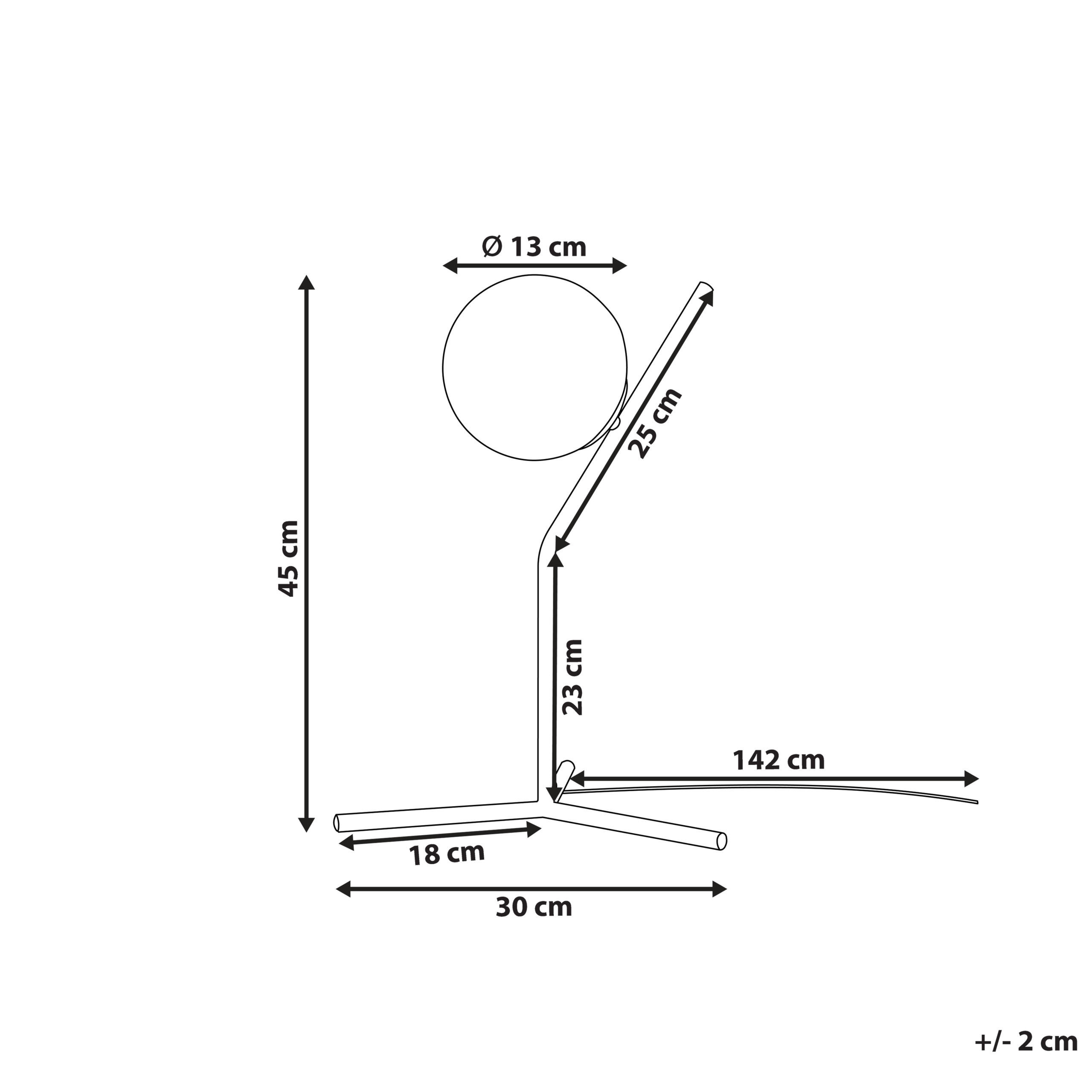 Thumbnail - Beliani Tischlampe, Weiß, Glas, E14, 30x45x30 cm, Lampen & Leuchten, Innenbeleuchtung, Tischlampen, Tischlampen