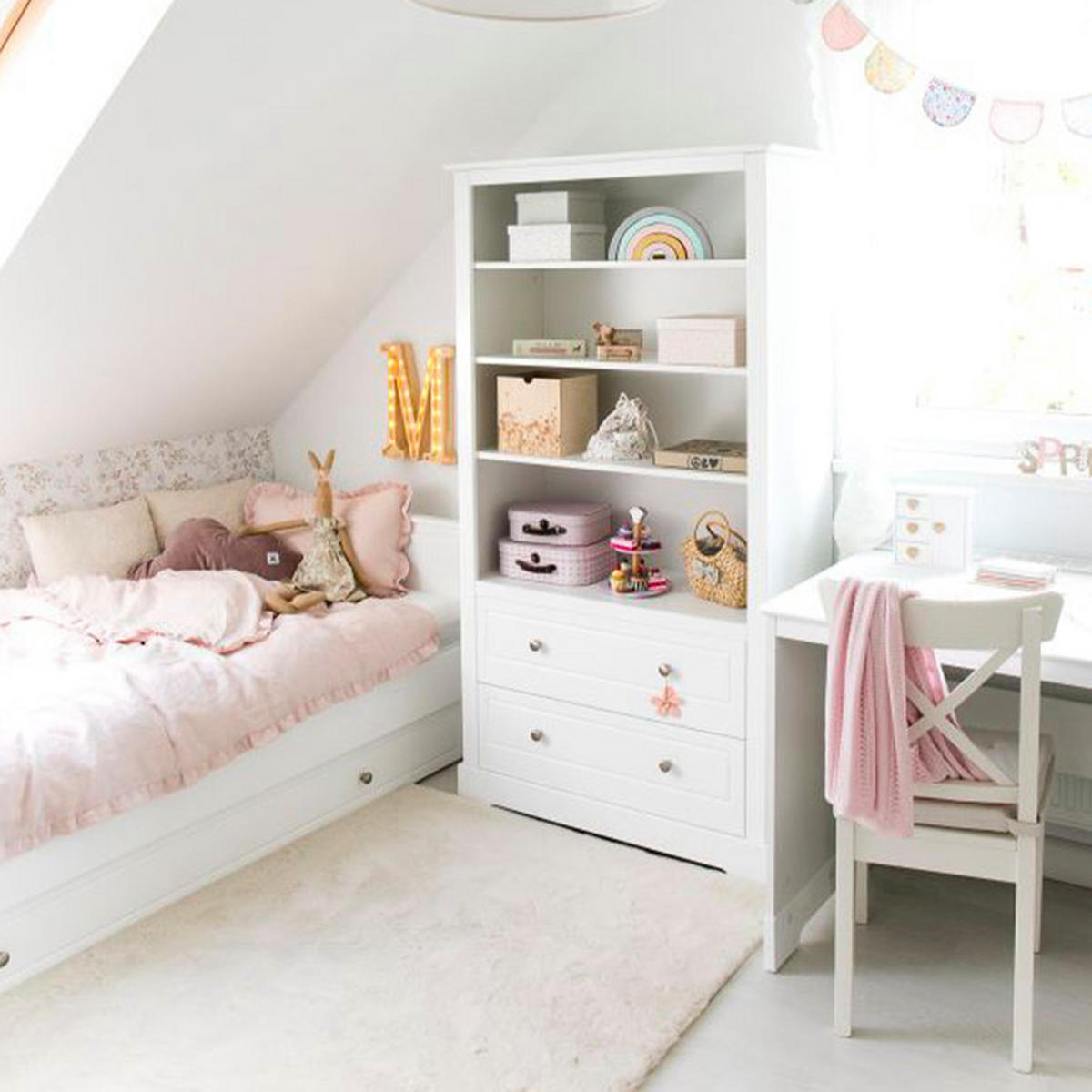 KNIHOVNA Bílá - bílá, kompozitní dřevo (95/174/41cm) - Petits-meubles