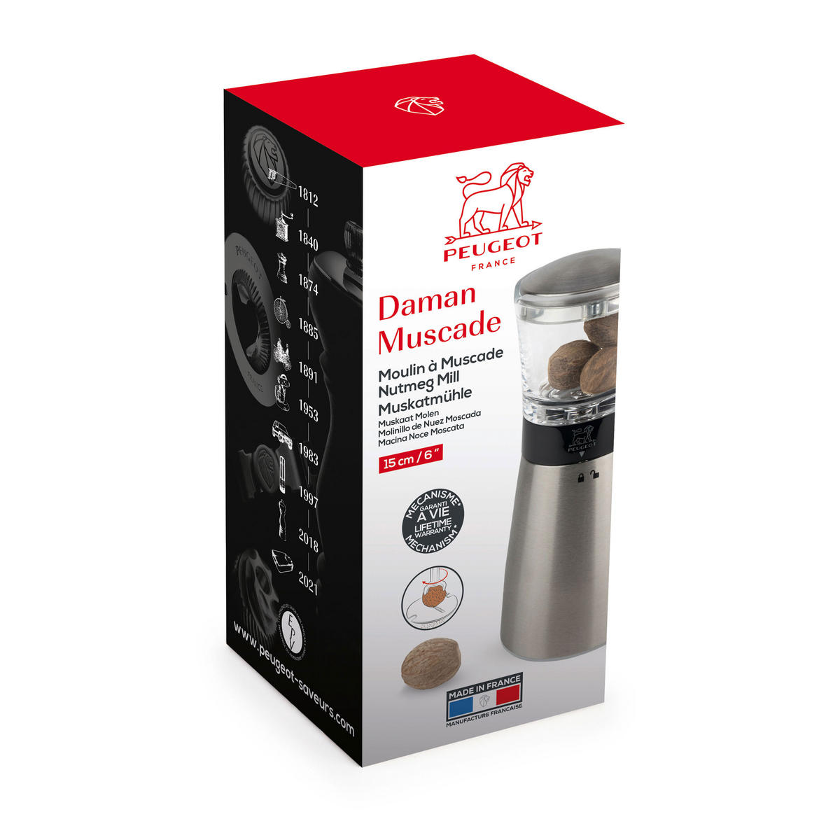 MUSKATMÜHLE Daman 15cm Edelstahl Acryl - Transparent, Kunststoff (6.5/15/6.5cm) - PEUGEOT