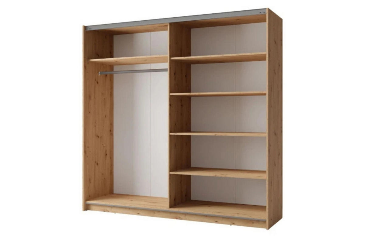 SCHWEBETÜRENSCHRANK ARLO II 150/207 cm in Eiche Artisan - Eiche Artisan, Holzwerkstoff (151/59/207cm) - Deine Möbel 24
