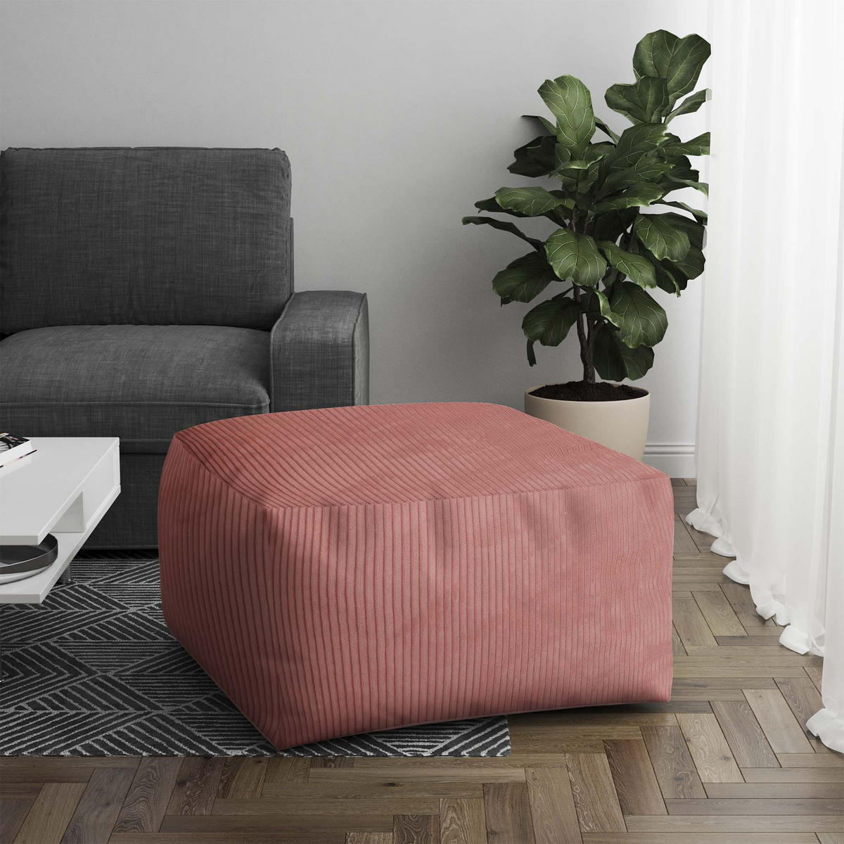 SITZSACK COMFORT Ginger Spice - Rosa, Textil (70/40/70cm) - Dreamroots
