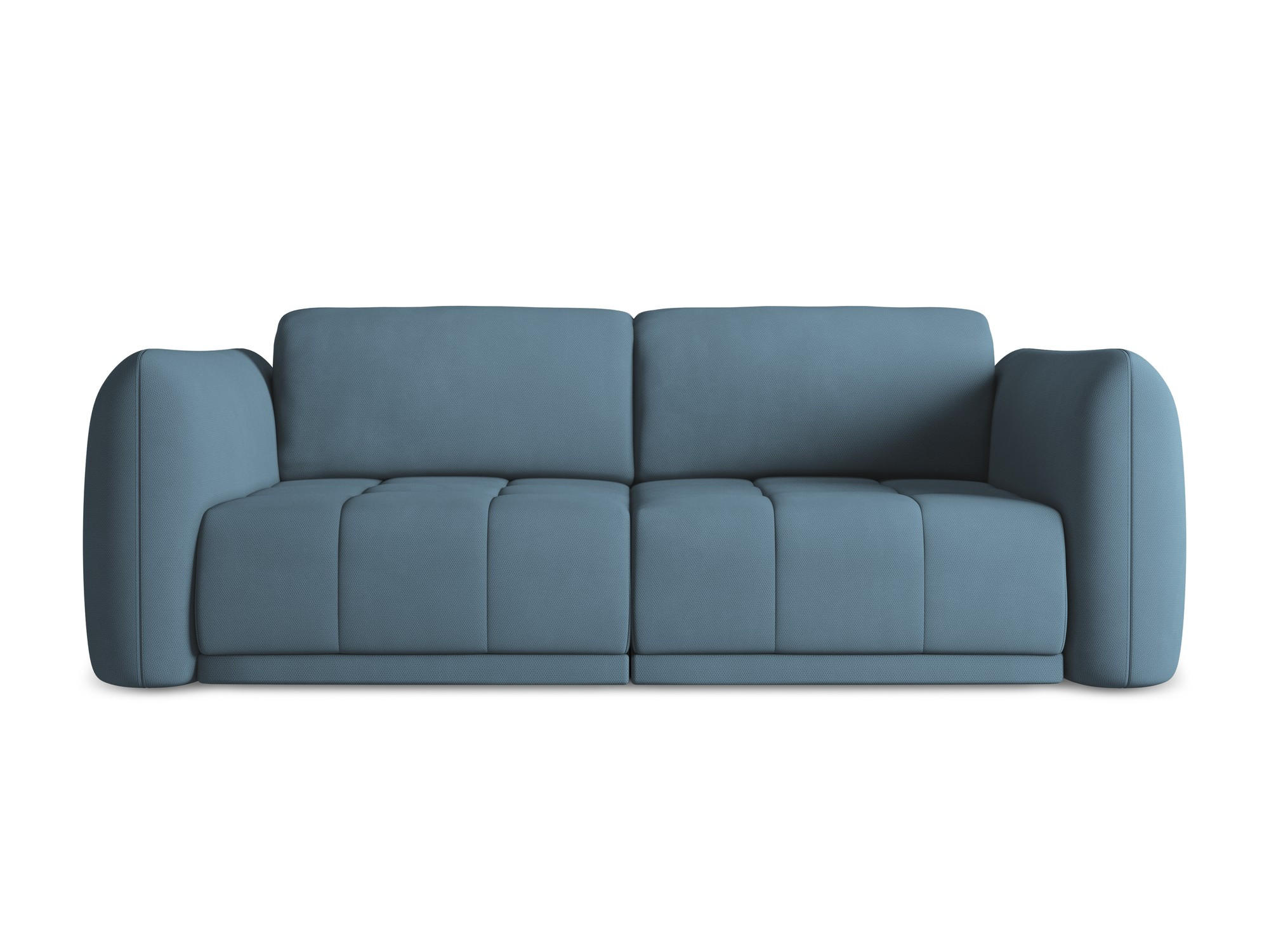 3-SITZER SOFA Chenille Stoff Blau - Blau/Blaugrau, Kunststoff/Textil (210/74/105cm) - Makamii