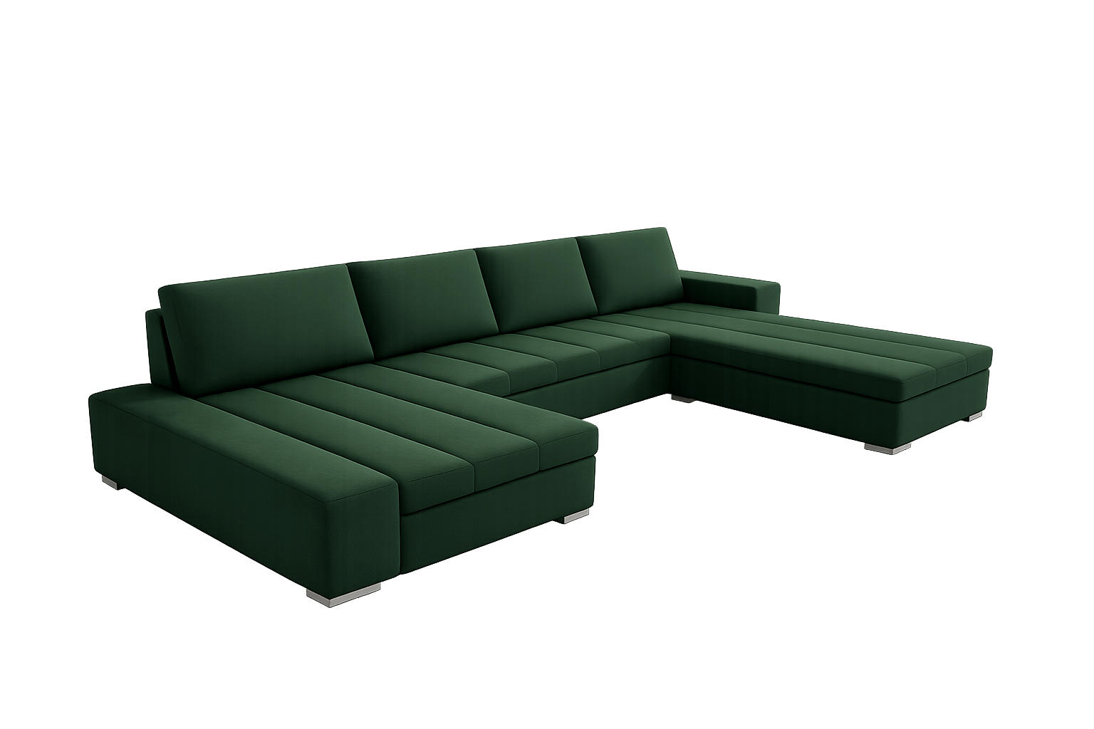 WOHNLANDSCHAFT VERONA U-Form mit Schlaffunktion, Bettkasten und Wellenfederung – Großzügiges Ecksofa 387 cm - Grün, Kunststoff (387/85/213cm) - Wohnideebilder