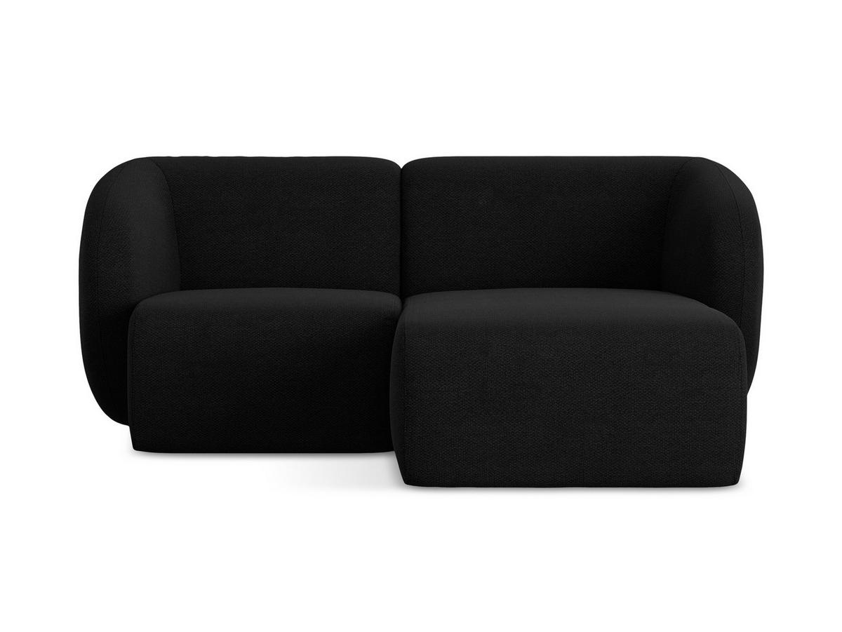 ECKSOFA Rechts Bouclé Stoff Schwarz - Schwarz, Holzwerkstoff/Kunststoff (178/166cm) - Makamii