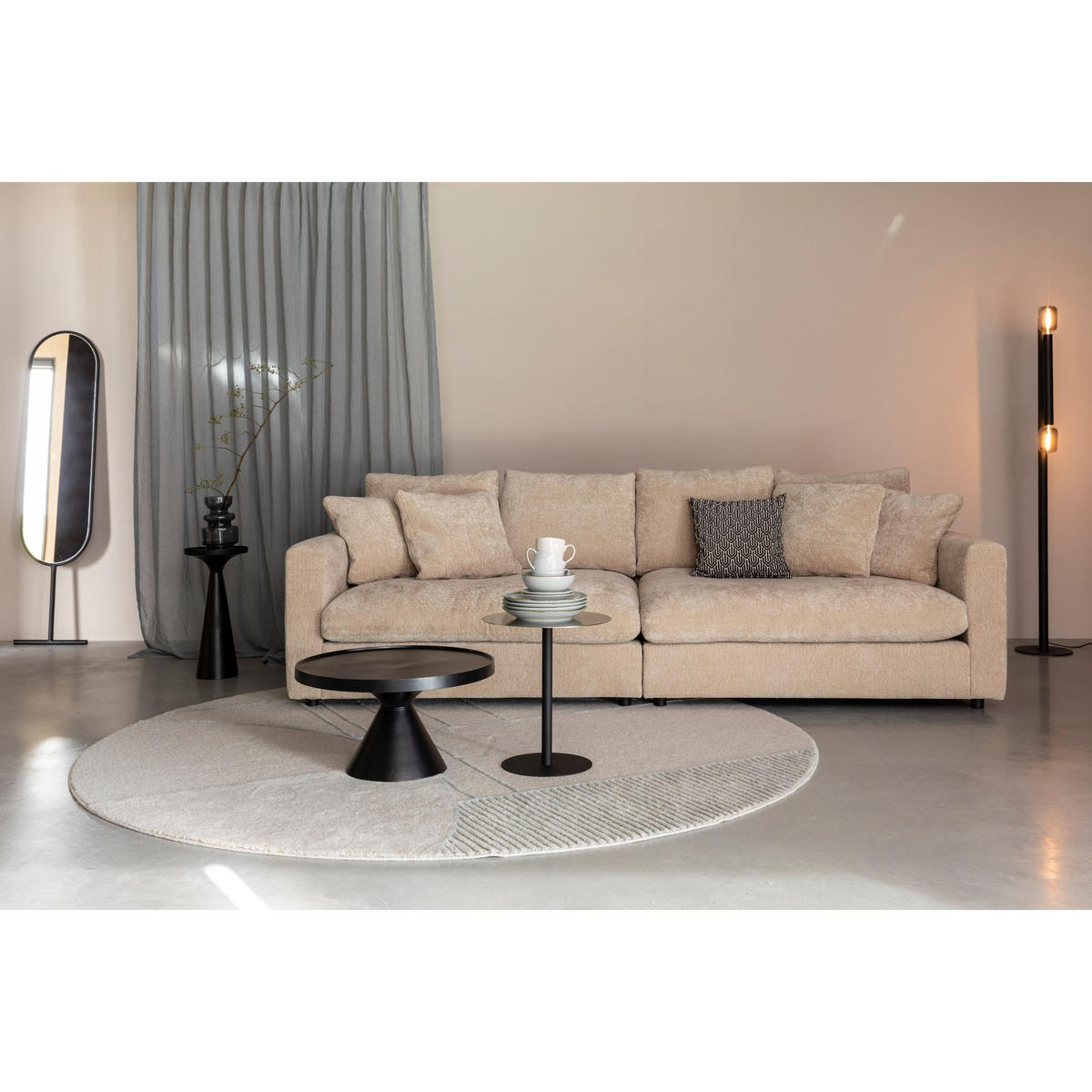 SOFA 3-SITZER Sense Beige - Beige, Textil (266/85/113cm) - Zuiver