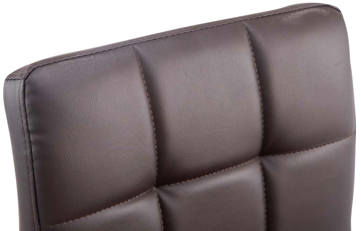 DREHSTUHL 4er Set Lederlook braun - Chromfarben/Braun, Textil/Metall (44/74/49cm) - CLP