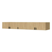 AUFSATZ für Schrank Napoli 5D 250 Eiche Cremona (schwarzer oder goldener Griff) - Eichefarben/Silberfarben, Holzwerkstoff/Kunststoff (250/35/60cm) - mzm24