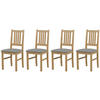 STUHL Bos 1 (4er Set) - Eichefarben/Nickelfarben, Holz (43/94/40cm) - Leaf Design