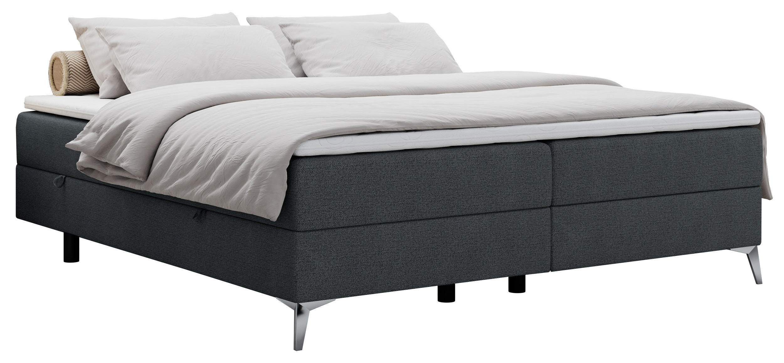 BOXBETT LESS 120/200 Dunkelgrau Struktur - H3 - Dunkelgrau, Holz/Textil (120/200cm) - MKS