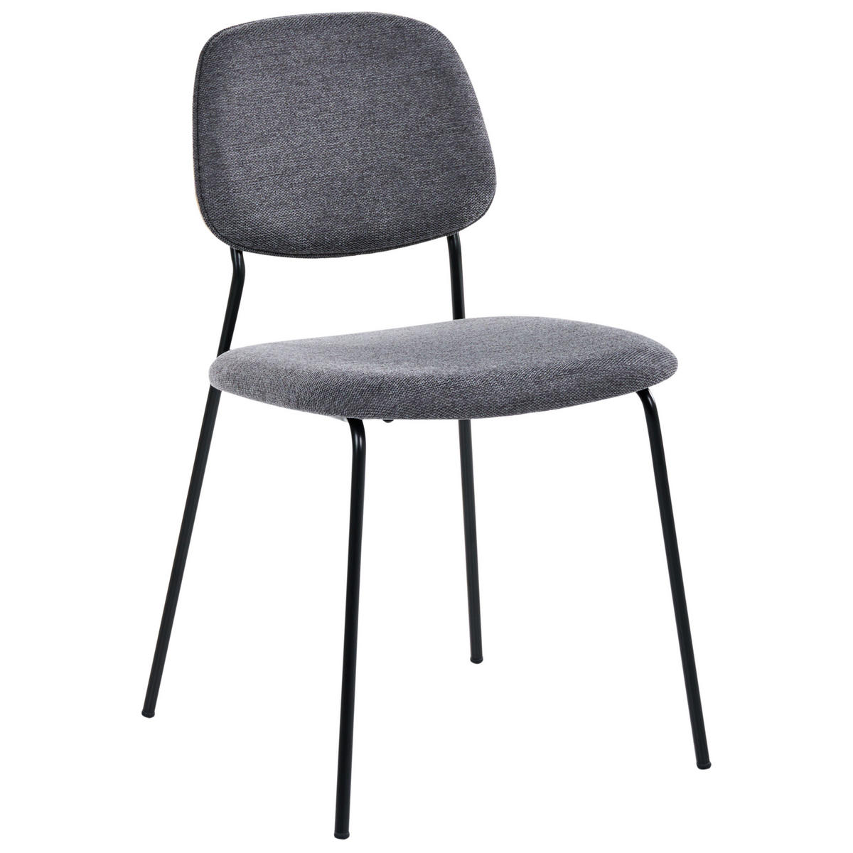 ESSZIMMERSTUHL 4er-Set Stoff Grau Riley - Grau, Textil (48/83/52cm) - Beliani