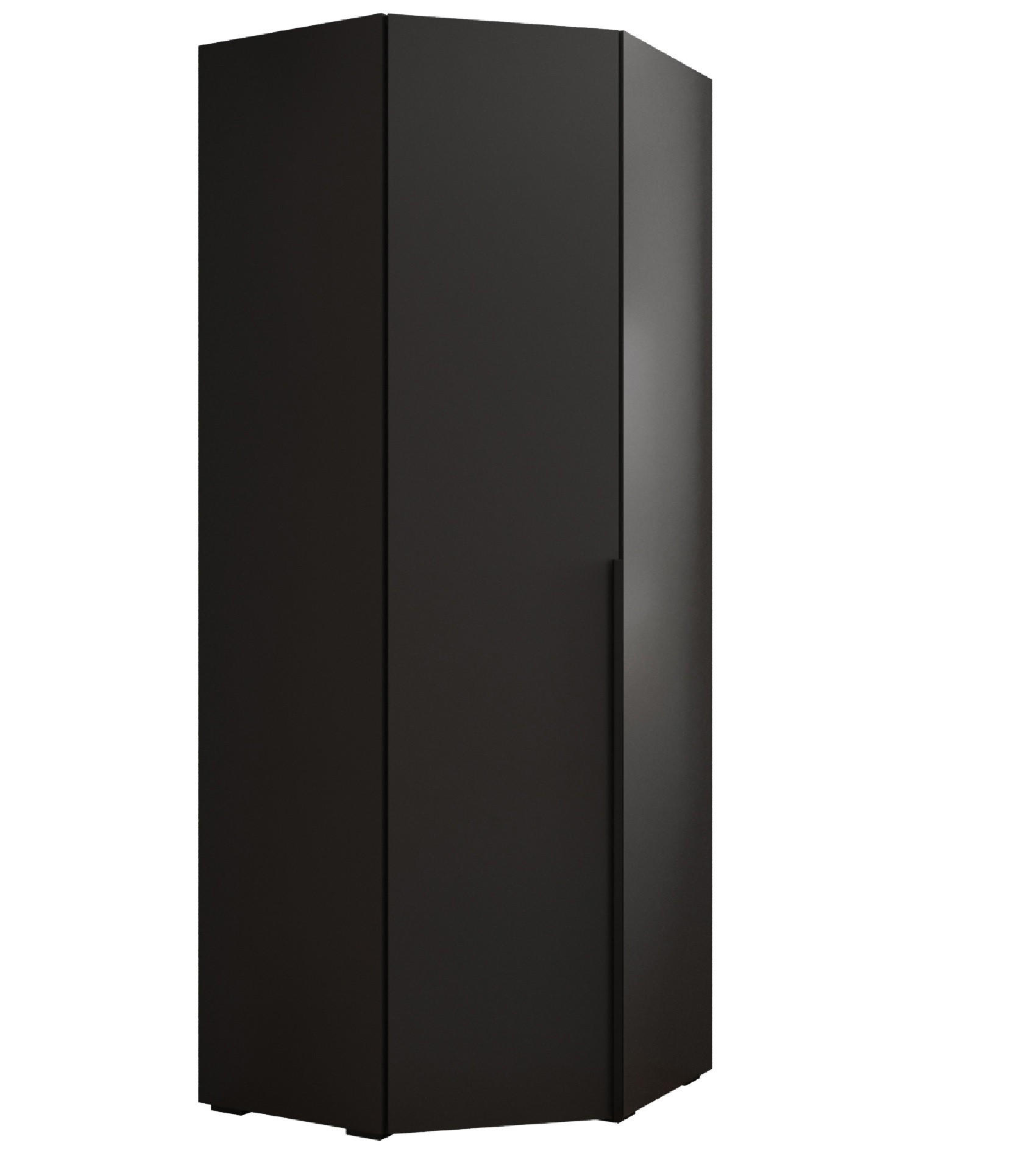 Möbel Kryspol Drehtürenschrank Schwarz 81.7x236.7x81.7 cm