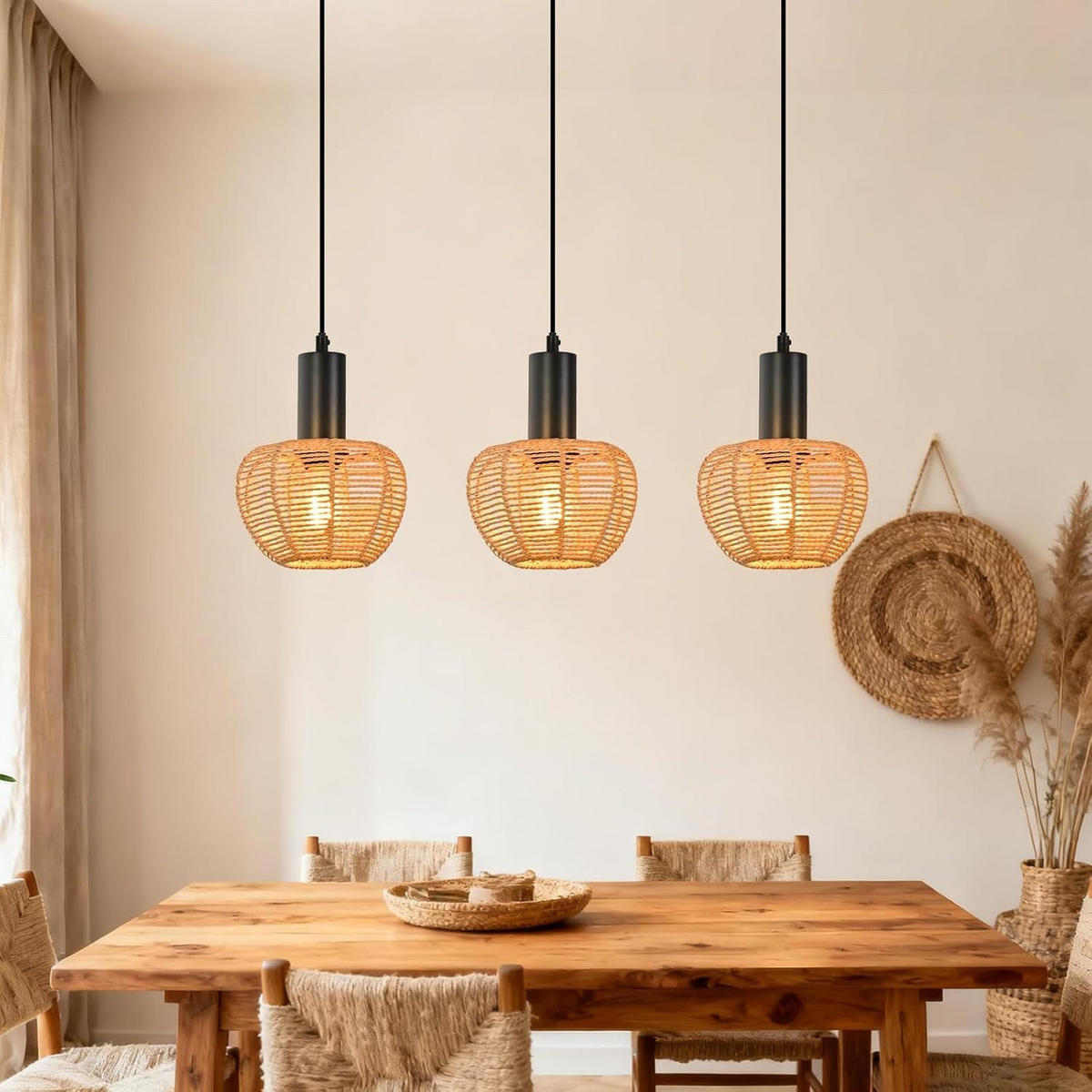 PENDELLEUCHTE BARBARA Ⅲ 70/56/120 cm - Schwarz, Metall (70/56/120cm) - Nettlife