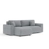 ECKSOFA MIT SCHLAFFUNKTION Bodega Grau Plüschstoff - Schwarz/Grau, Holz/Holzwerkstoff (235/138cm) - Maison de Reve