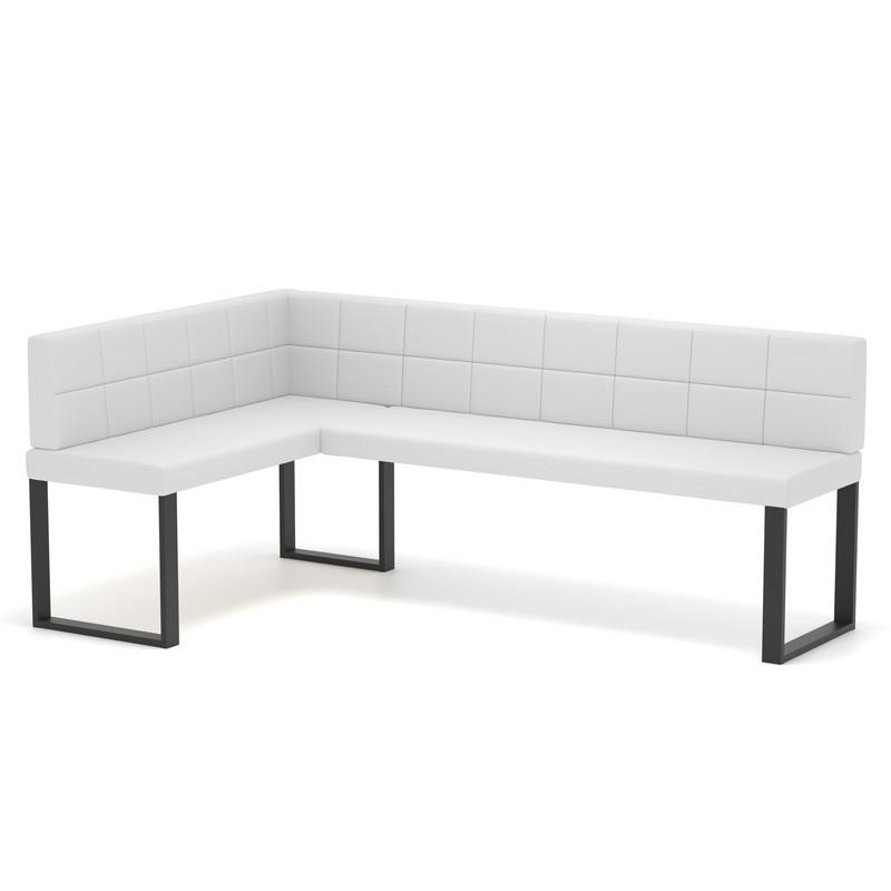 ECKBANK links SANA U Kunstleder gesteppt, 128/168 cm Weiß - Weiß, Kunststoff/Textil (128/168cm) - Idohome