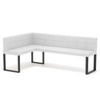 ECKBANK links SANA U Kunstleder gesteppt, 128/168 cm Weiß - Weiß, Kunststoff/Textil (128/168cm) - Idohome