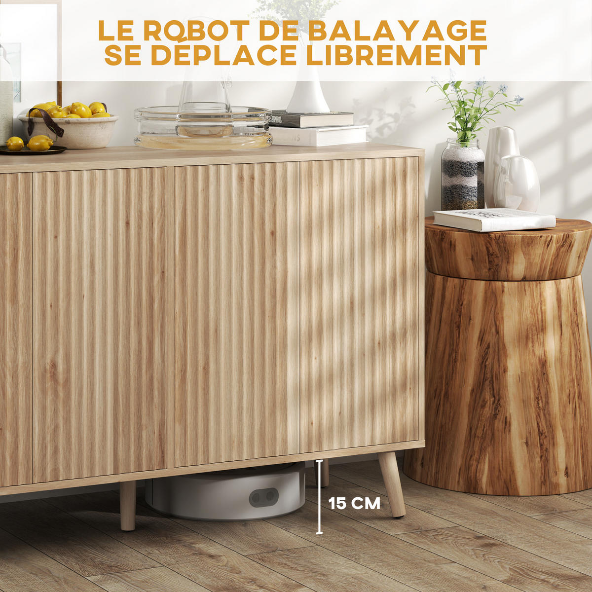SIDEBOARD Eiche, 4 Türen, 120/35/77,5 cm - Eichefarben, Holz (120/77.5/35cm) - PANGIVO