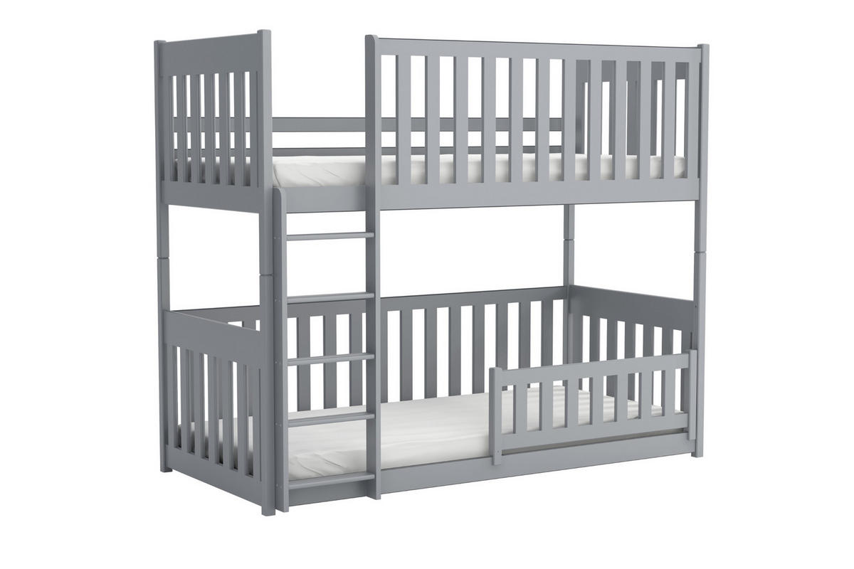 ETAGENBETT CORA 90/200 Grau mit abnehmbarem Rausfallschutz - Grau, Holz/Holzwerkstoff (90/200cm) - Deine Möbel 24